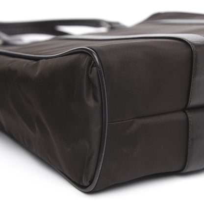 Prada Tessuto Nylon Saffiano Tote Brown 8 of 13