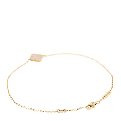 Van Cleef & Arpels 18K Yellow Gold Mother of Pearl Sweet Alhambra Bracelet 2 of 5