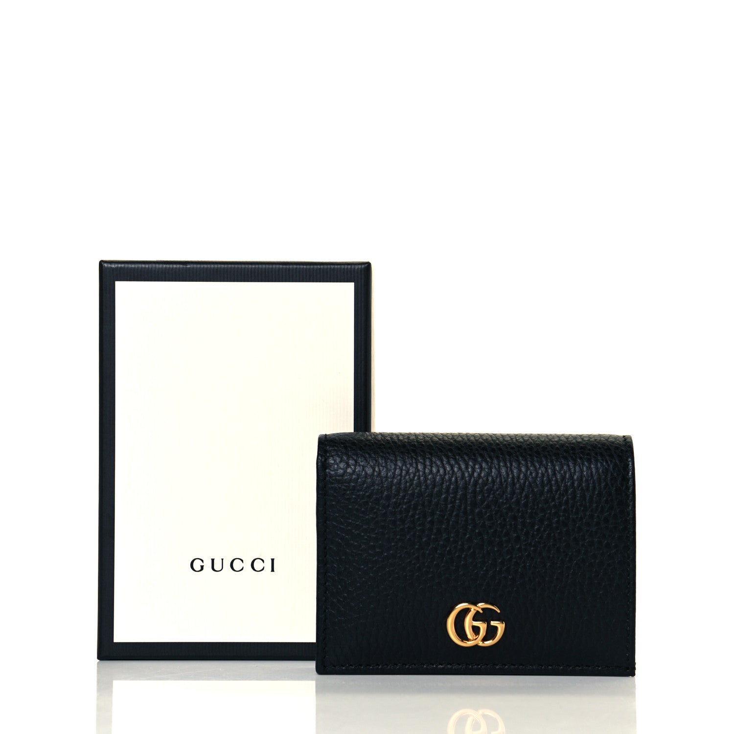Gucci Pebbled Calfskin GG Marmont Card Case Black 16 of 16