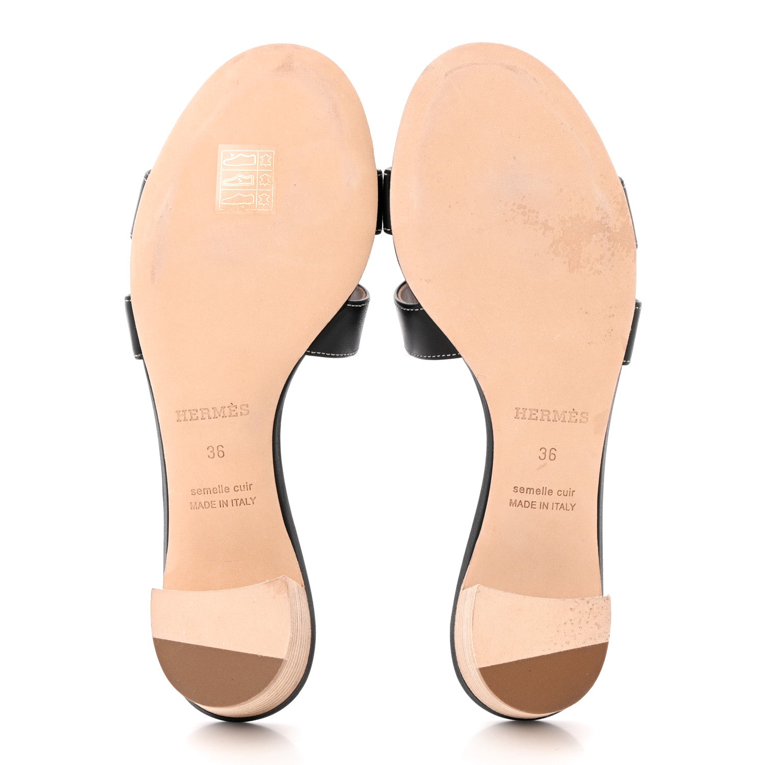 Hermes Calfskin Oasis Sandals 36 Black 5 of 15