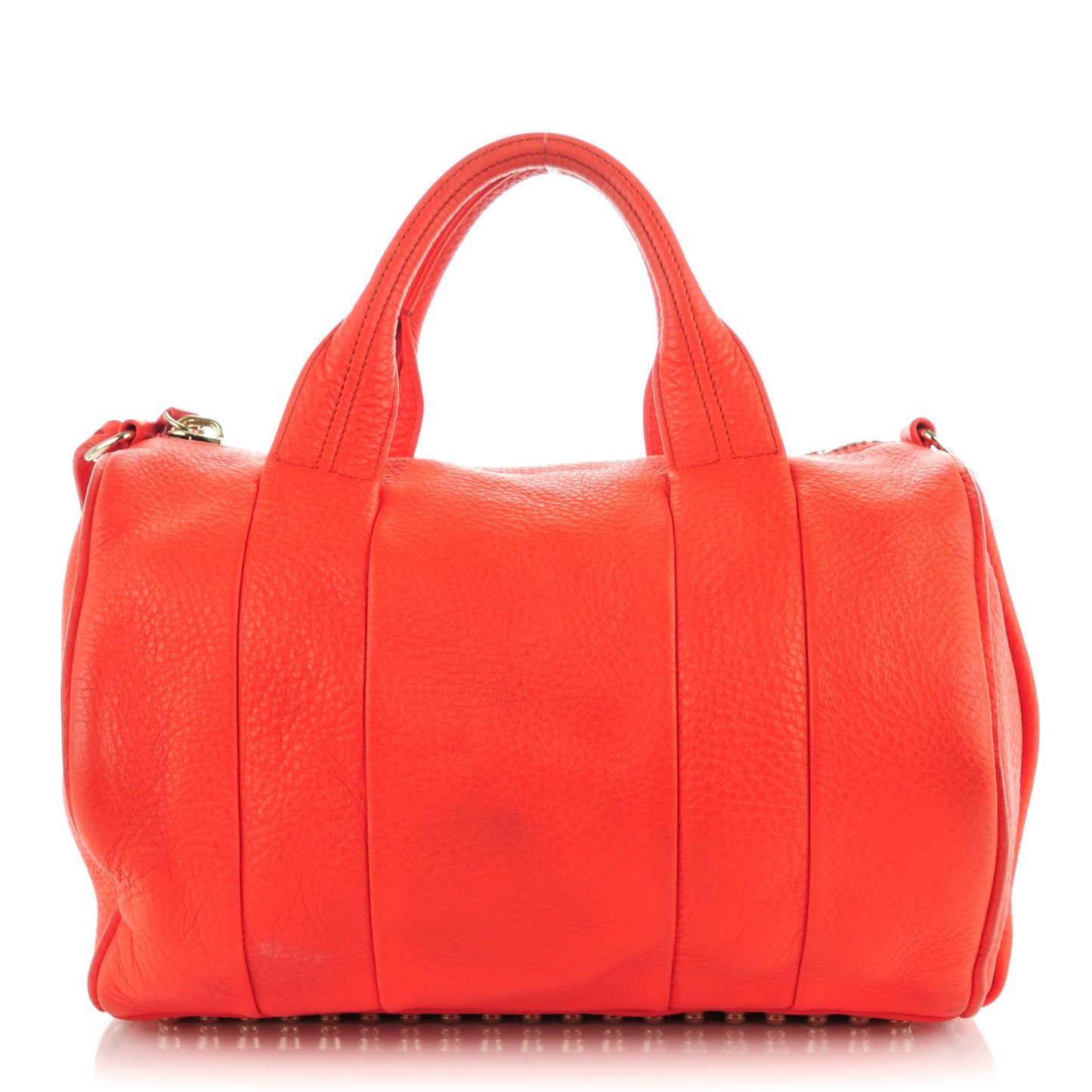 Pebbled Calfskin Rocco Tangerine Pale Gold Hardware