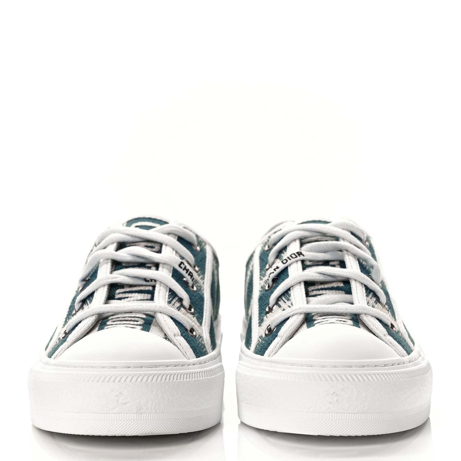 Christian Dior Cotton D-Stripes Walk'N'Dior Low Top Sneakers 38.5 Deep Indigo 2 of 7