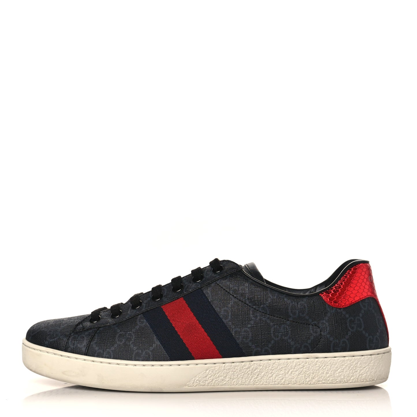 GG Supreme Monogram Ayers Web Mens New Ace Sneakers 10.5 Black