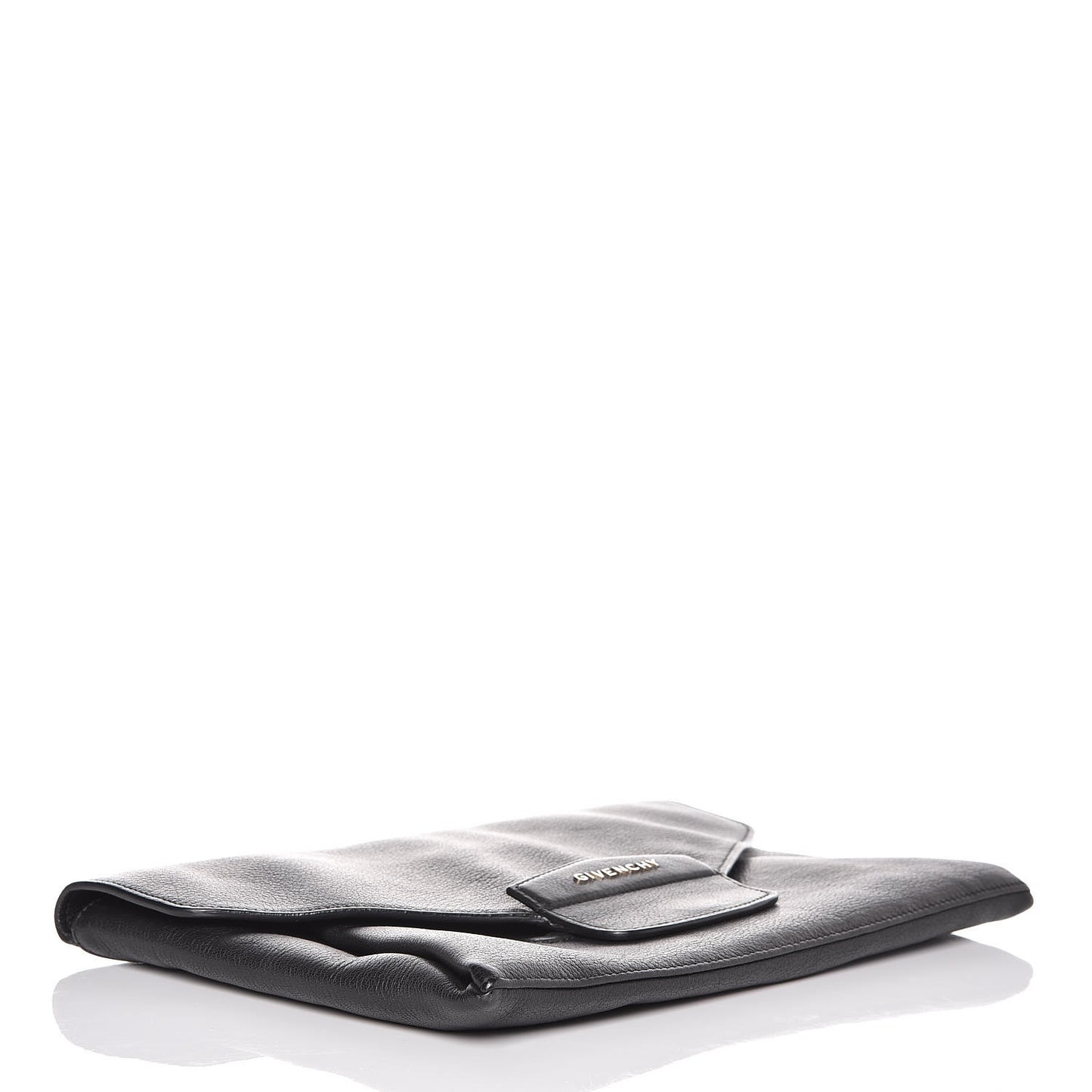 Sugar Goatskin Medium Antigona Envelope Clutch Black