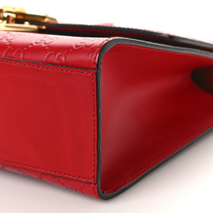 Gucci Guccissima Medium Padlock Shoulder Bag Hibiscus Red 9 of 11
