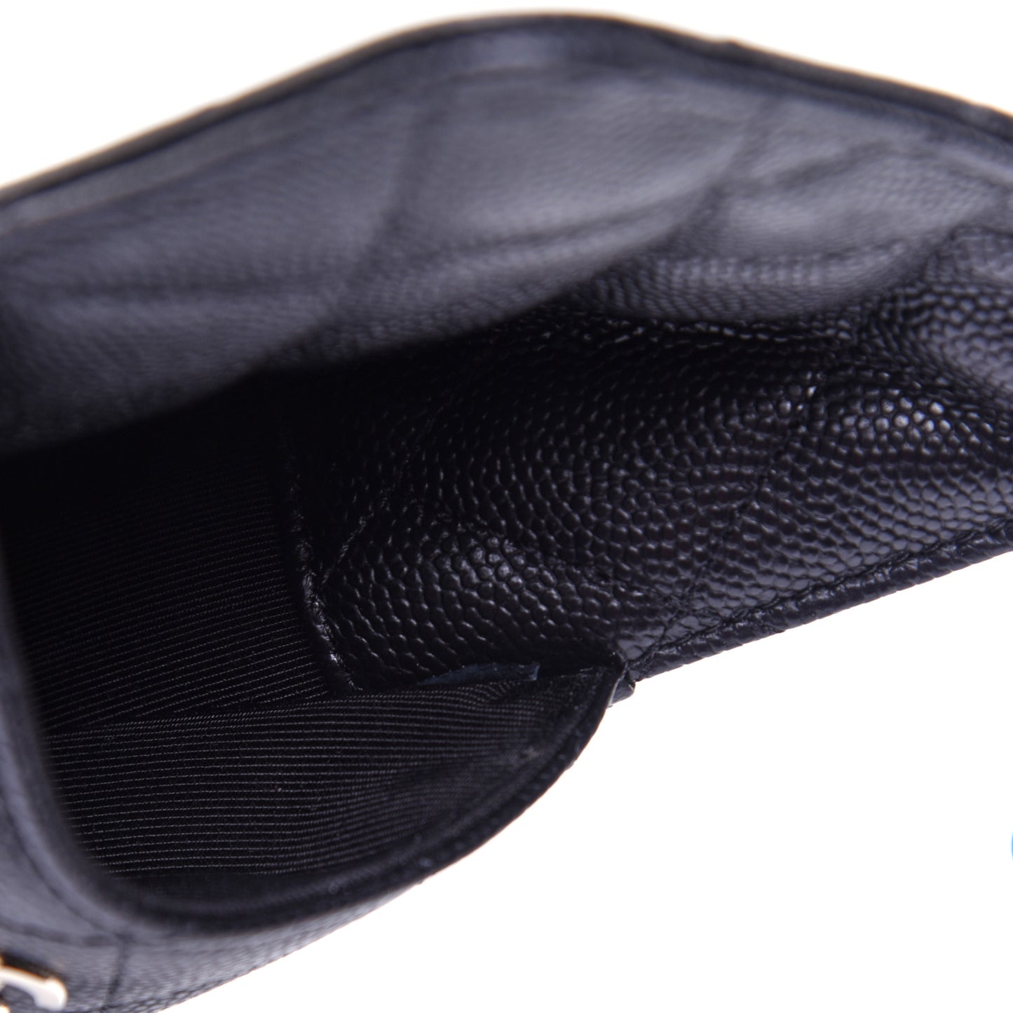 Caviar Quilted Classic Flat Wallet Pouch Black