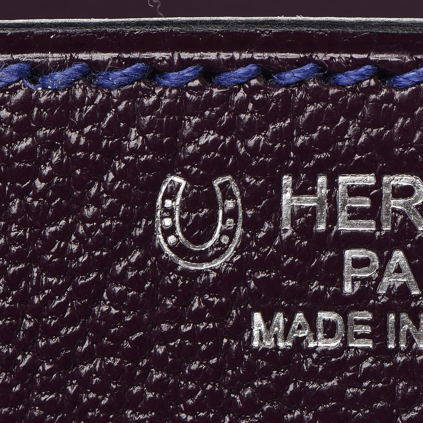Chevre Mysore Bi-Color Horseshoe Birkin 30 Raisin Bleu Electrique