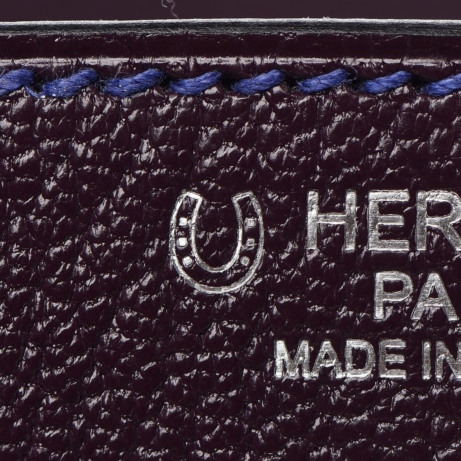 Hermes Chevre Mysore Bi-Color Horseshoe Birkin 30 Raisin Bleu Electrique 10 of 36