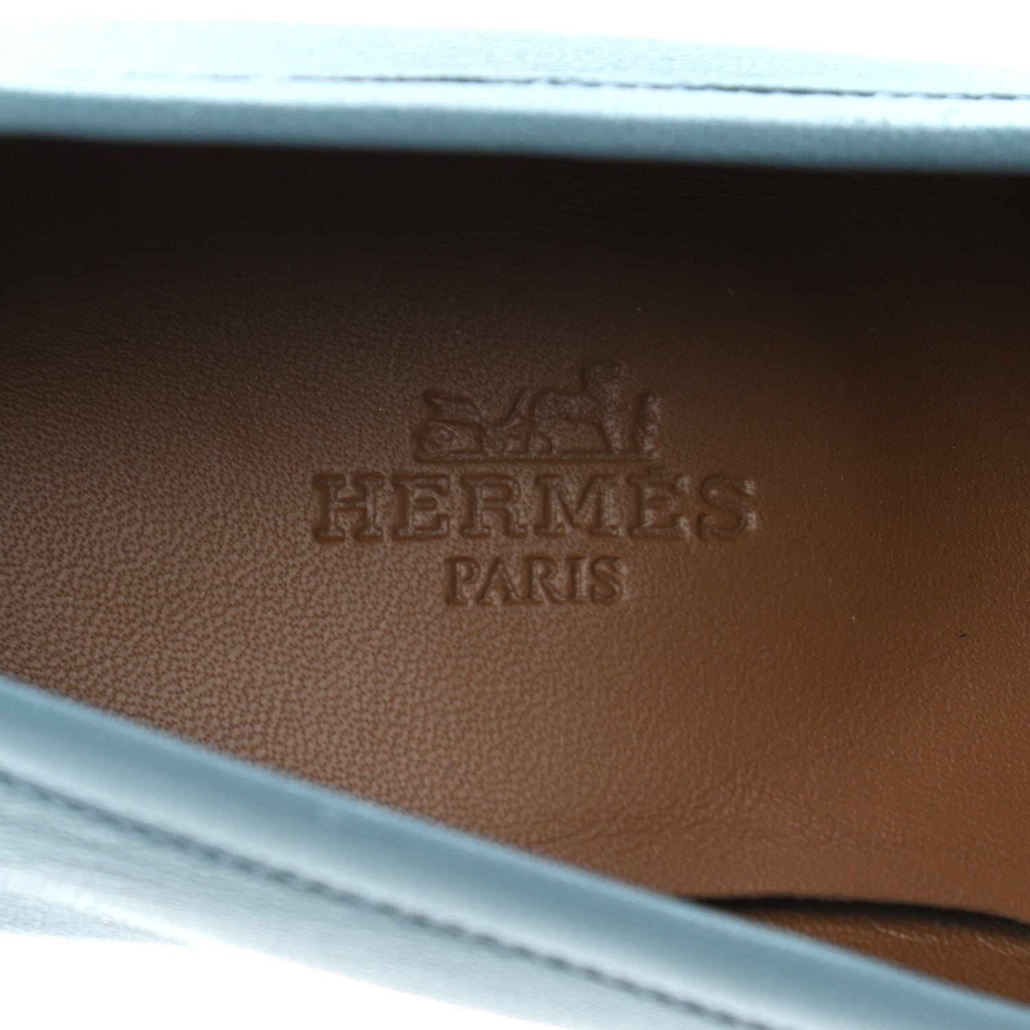 Hermes Goatskin Paris Loafers 37 Bleu Dorset 7 of 9