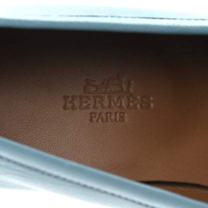 Hermes Goatskin Paris Loafers 37 Bleu Dorset 7 of 9