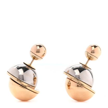 Christian Dior Mise En Dior Tribal Earrings Rose Gold Silver 1 of 3