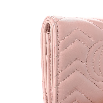 Gucci Calfskin Matelasse GG Marmont Card Case Wallet Perfect Pink 9 of 10
