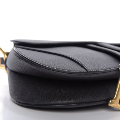 Christian Dior Grained Calfskin Saddle Bag Black 6 of 9