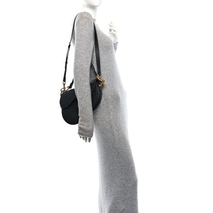 Christian Dior Grained Calfskin Saddle Bag With Strap Black 2 of 11