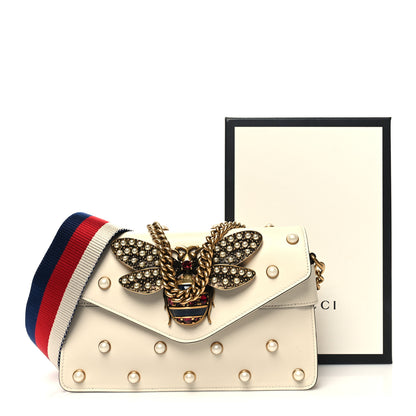 Gucci Nappa Pearl Studded Mini Queen Margaret Broadway Shoulder Bag Mystic White 11 of 11