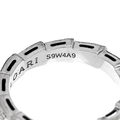 Bulgari 18K White Gold Diamond Serpenti Viper Band Ring 49 5 6 of 7