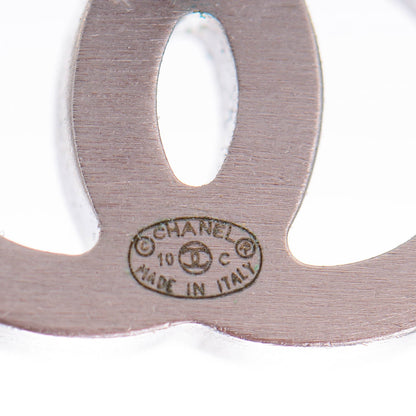 Chanel Baguette Crystal CC Earrings Silver 4 of 4