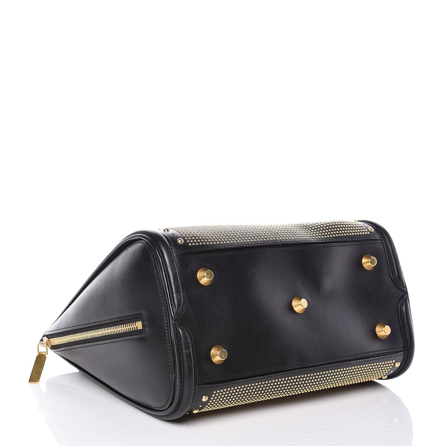 Calfskin Studded Large Heroine Black