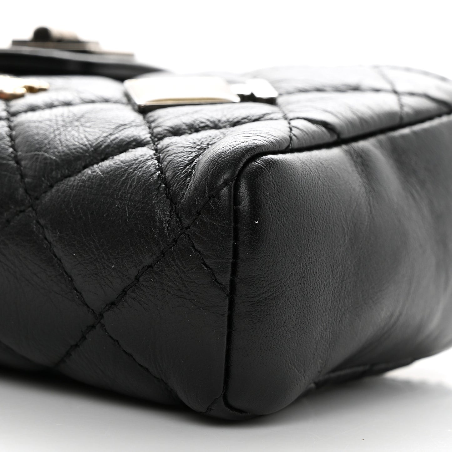 Aged Calfskin Lucky Charms 2.55 Reissue Mini Clutch With Chain Black