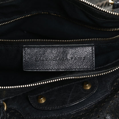 Balenciaga Agneau Laser Cut Cross Classic Gold Hardware Work Grey 5 of 13