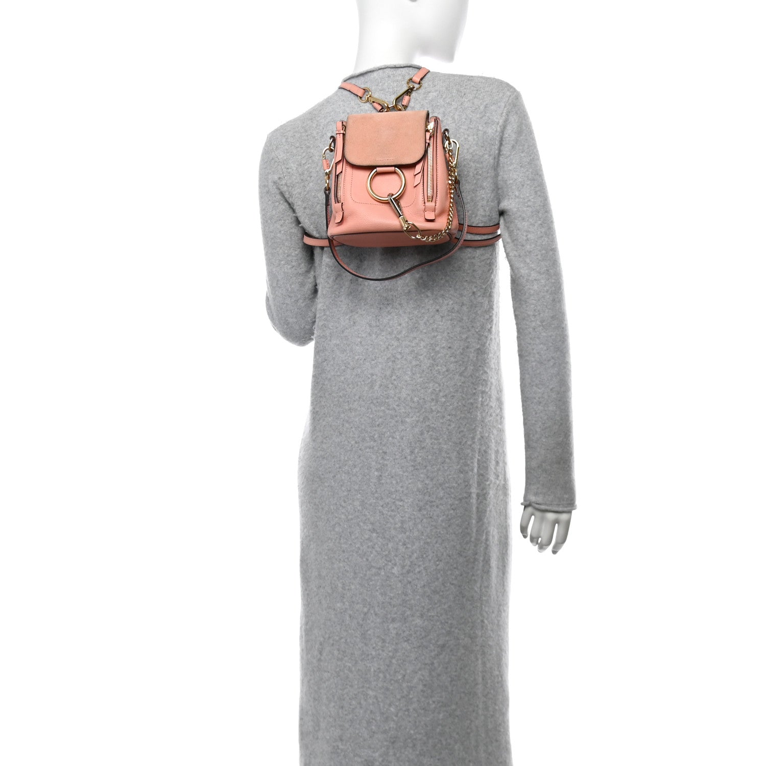 Chloe Suede Calfskin Mini Faye Backpack Washed Pink 2 of 12