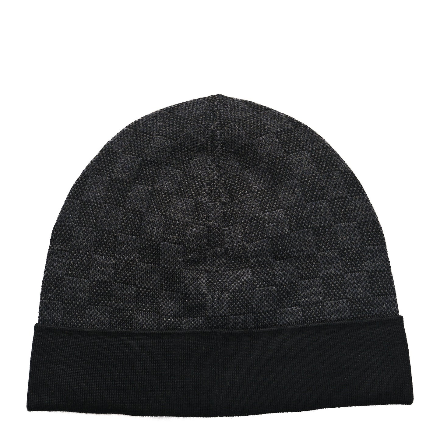 Wool Bonnet Petit Damier Graphite Beanie Hat