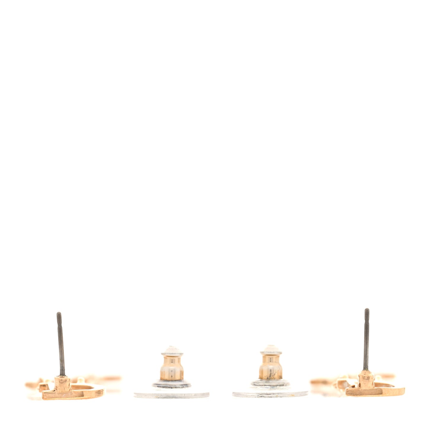 Metal Logo Drop Earrings Gold