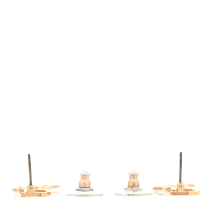 Christian Dior Metal Logo Drop Earrings Gold 3 of 4