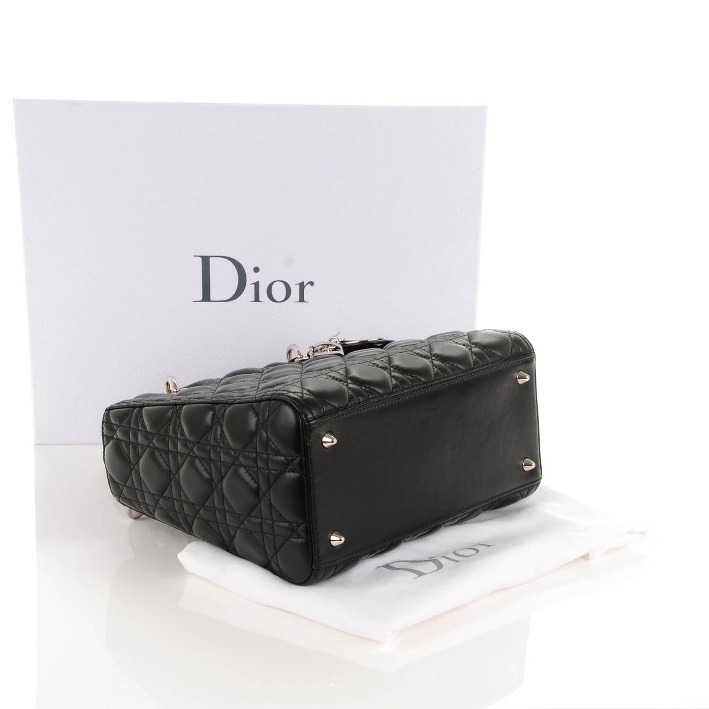 Lambskin Cannage Medium Lady Dior Black