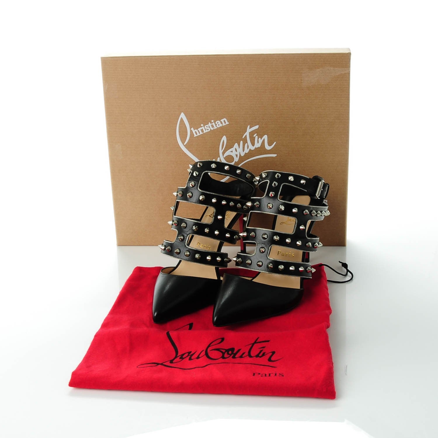 Christian Louboutin Kid Tchicaboum 85 Pumps 38.5 Black Silver 5 of 8