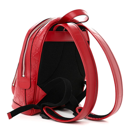 Gucci Guccissima Signature Small Day Backpack Hibiscus Red 3 of 10