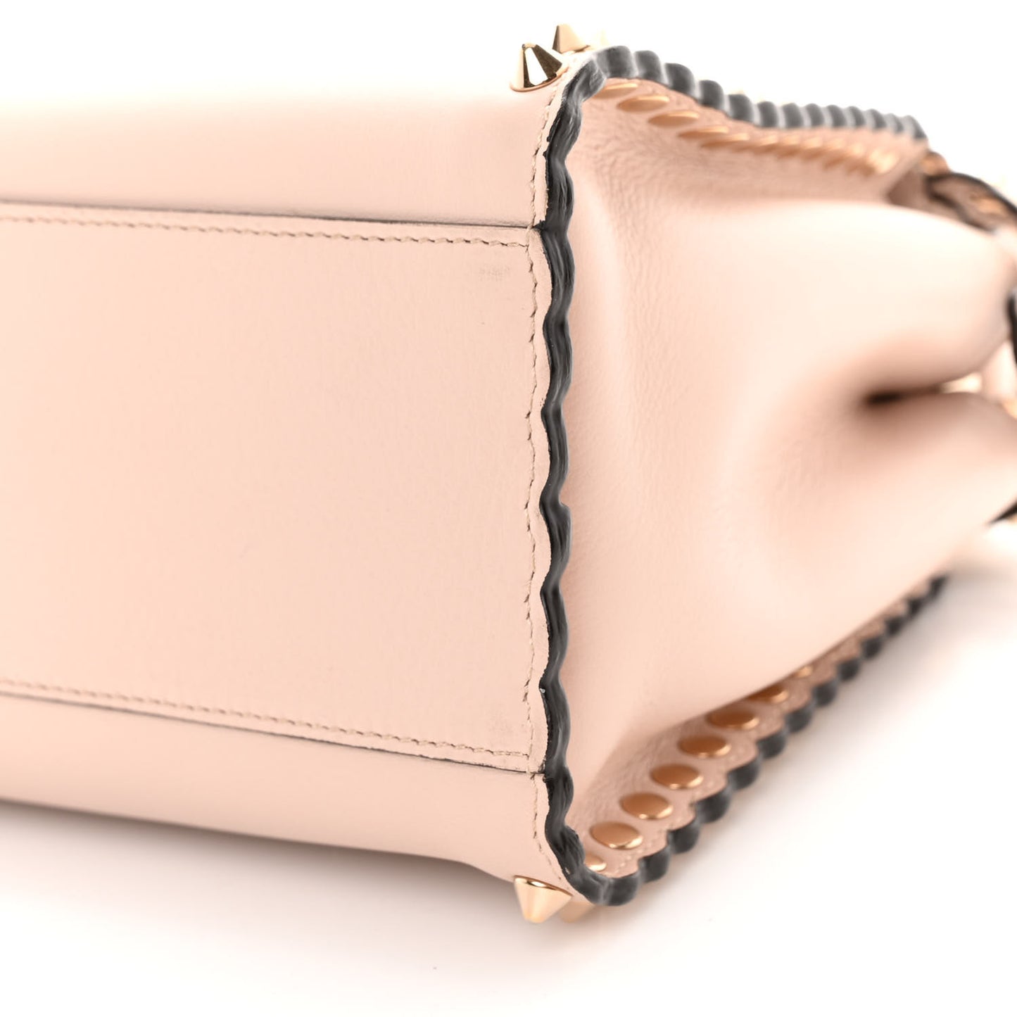 Vitello Seta Shiny Nappa Scalloped Studded Mini Peekaboo Iconic Satchel Soap