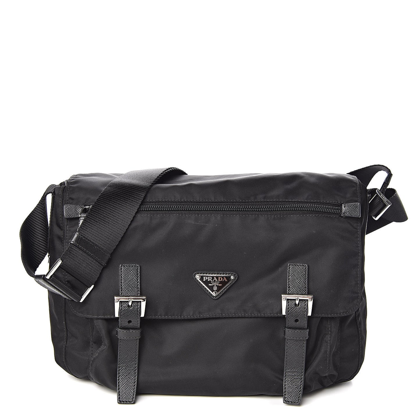 Nylon Vela Sport Messenger Bag Black