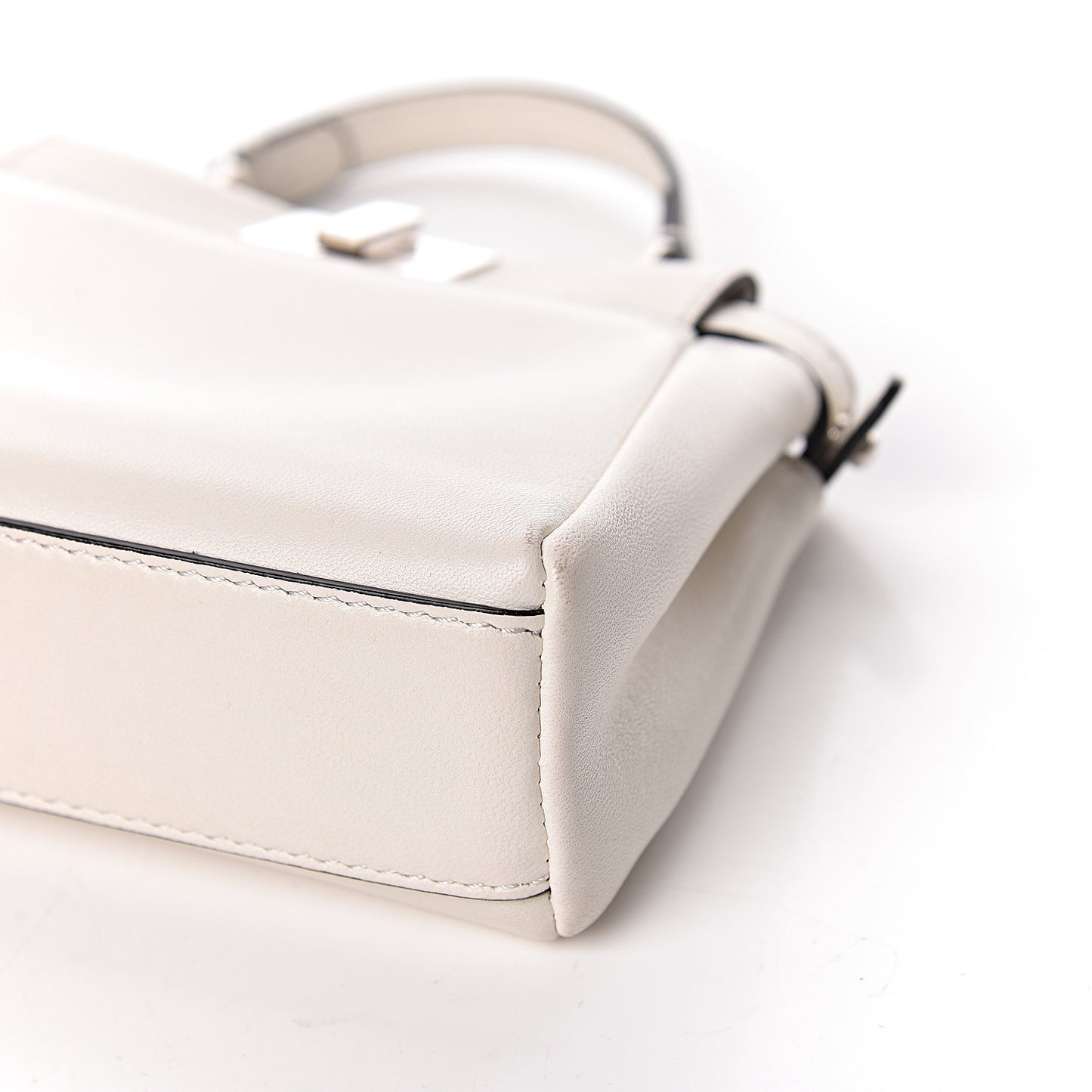Shiny Nappa Micro Peekaboo Iconic Satchel White