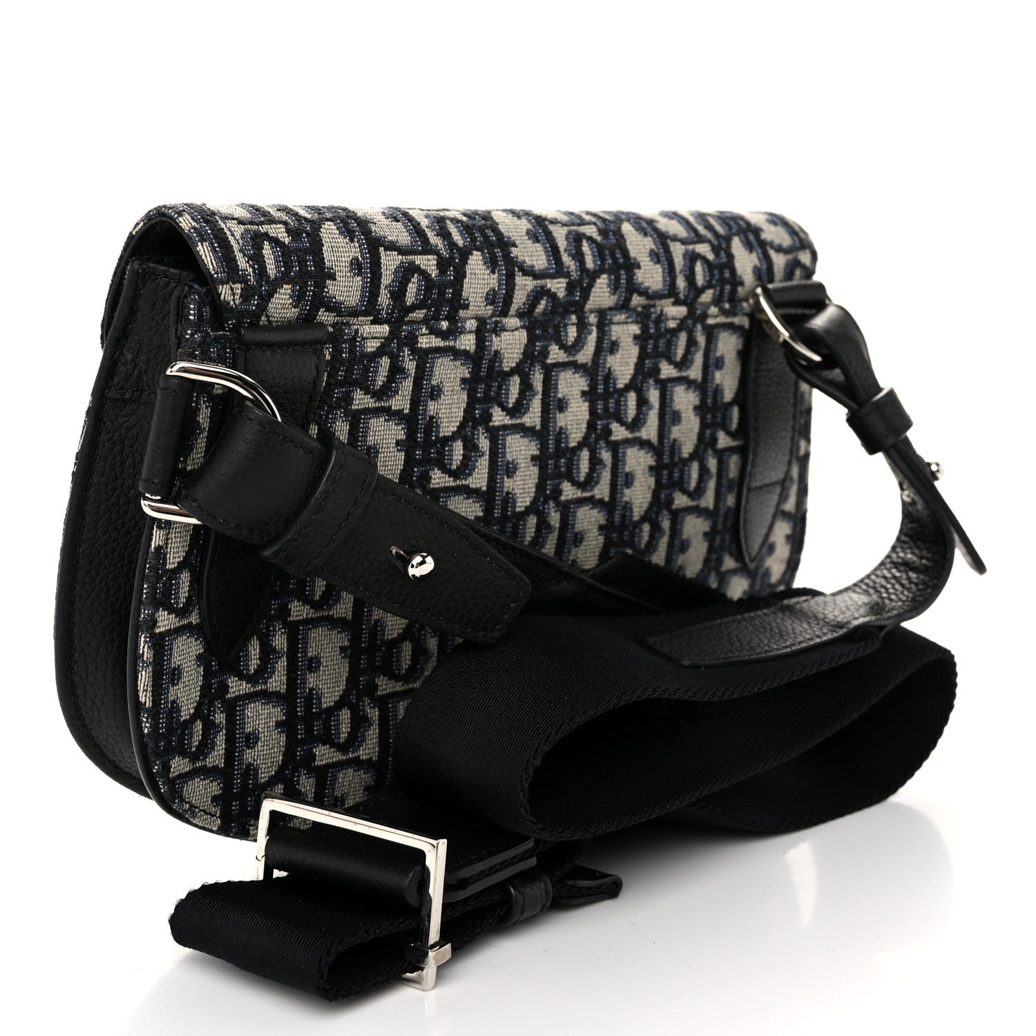 Christian Dior Oblique Saddle Messenger Pouch Beige Black 3 of 10