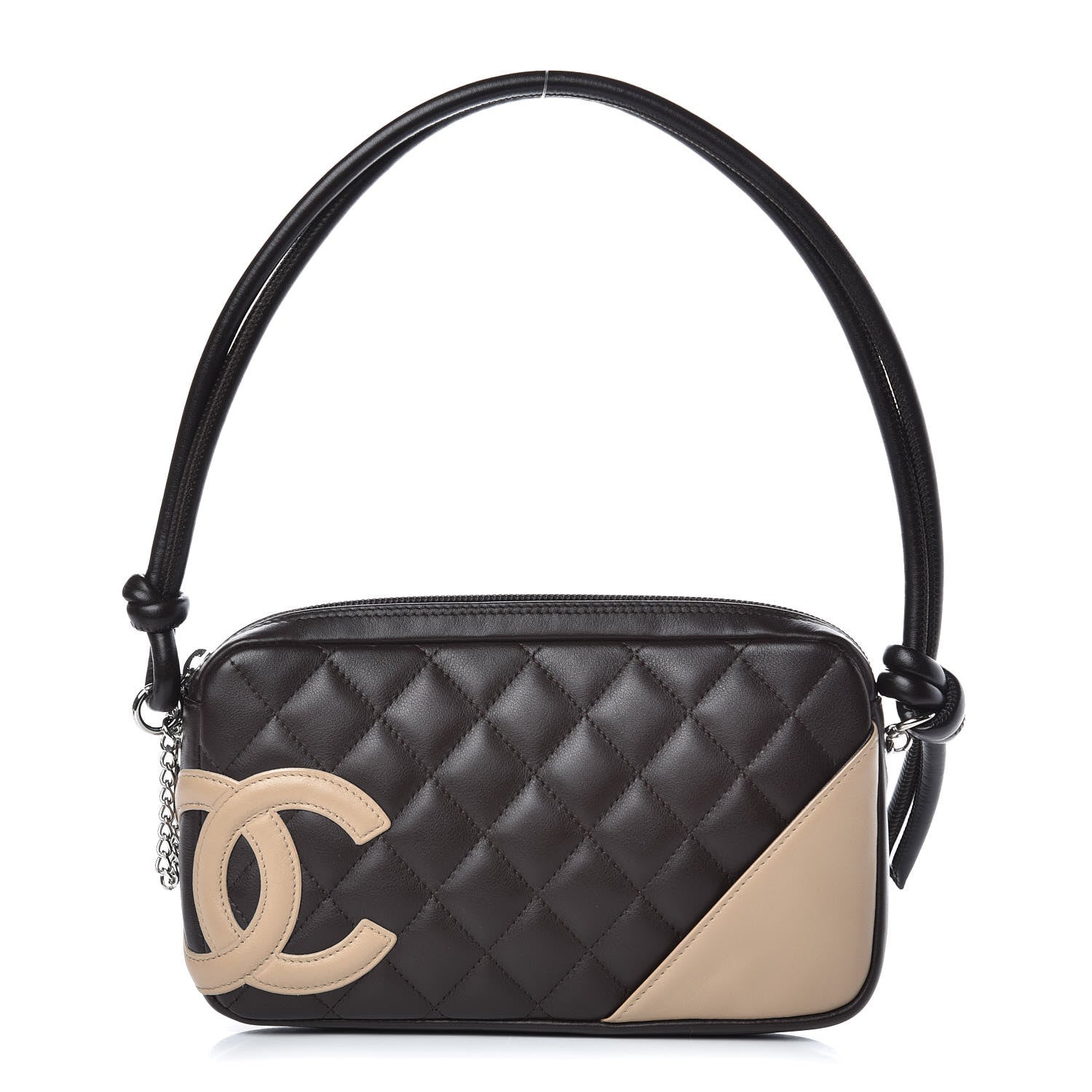 Chanel Calfskin Quilted Cambon Pochette Brown Beige 1 of 11