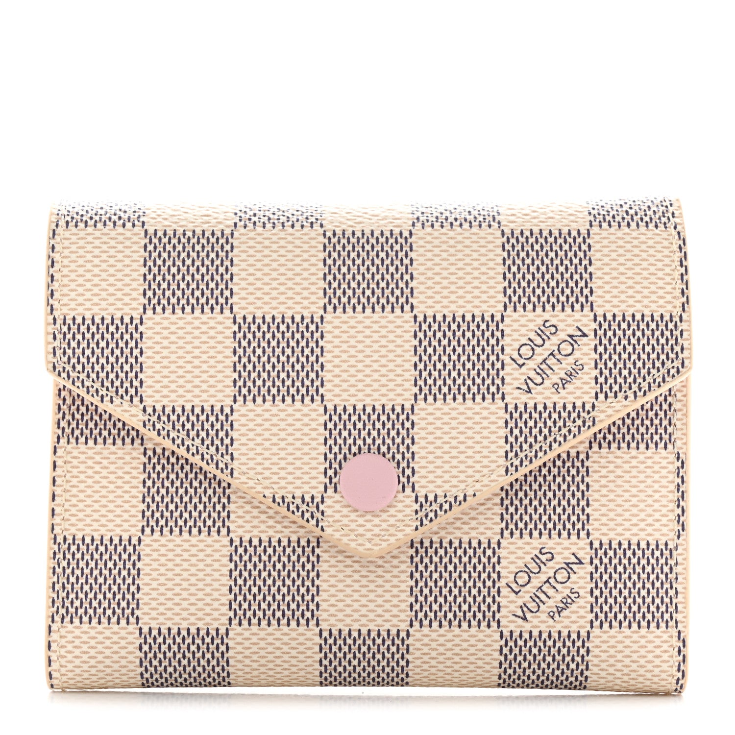 Louis Vuitton Damier Azur Victorine Wallet Rose Ballerine 1 of 8