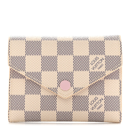 Louis Vuitton Damier Azur Victorine Wallet Rose Ballerine 1 of 8