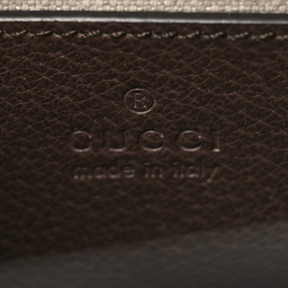 Gucci Monogram Jumbo GG Textured Dollar Calfskin Web Small Ophidia Chain Shoulder Bag Camel Ebony New Acero 6 of 10