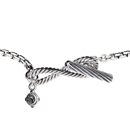 David Yurman Sterling Silver Pink Quartz Infinity Station Necklace 4 of 5