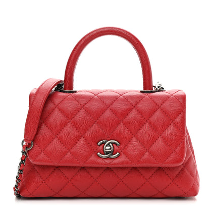 Chanel Caviar Quilted Mini Coco Handle Flap Dark Red 1 of 10