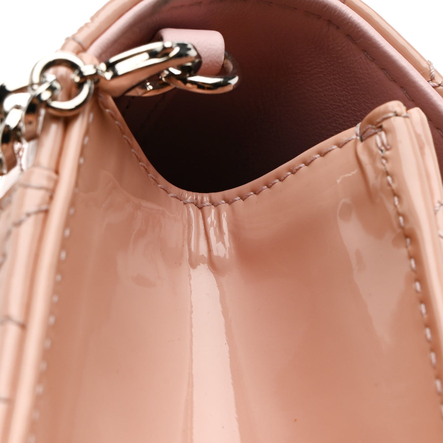 Patent Cannage Miss Dior Promenade Pouch Pink