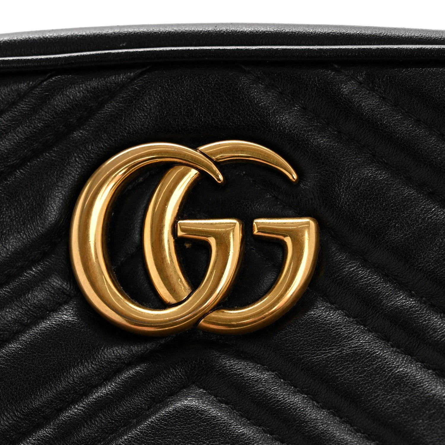 Gucci Calfskin Matelasse Small GG Marmont Chain Shoulder Bag Black 11 of 12