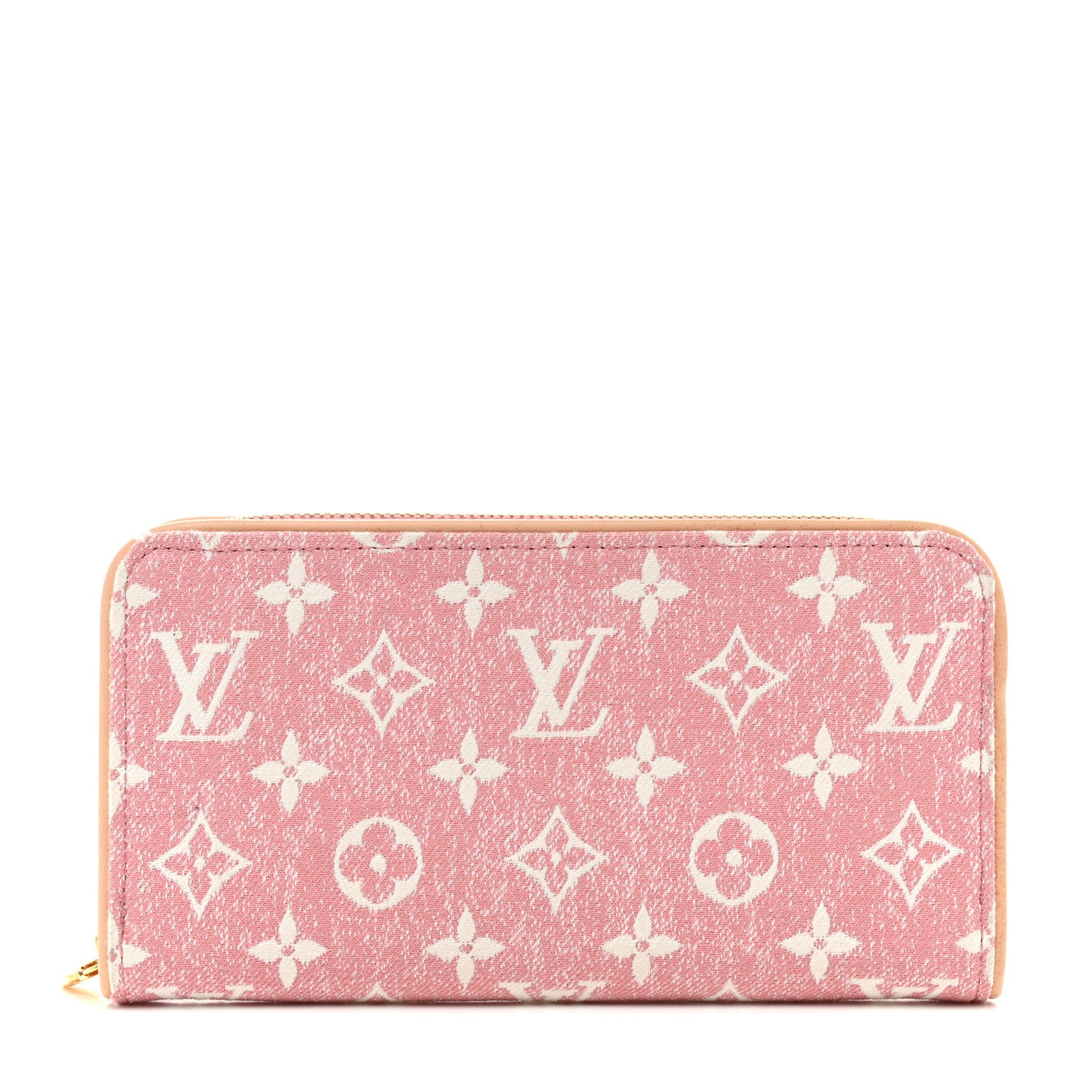 Louis Vuitton Denim Monogram Jacquard Zippy Wallet Pink 1 of 9