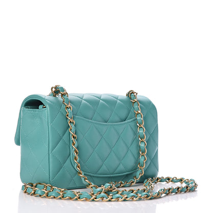 Chanel Lambskin Quilted Mini Rectangular Flap Green 3 of 11