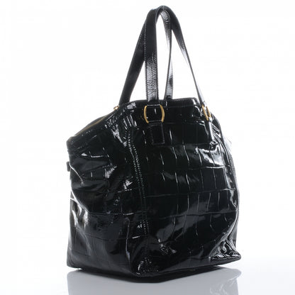 Saint Laurent Patent Croc Medium Downtown Black 3 of 7