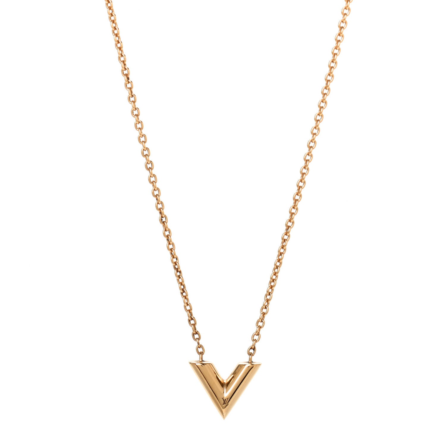 Louis Vuitton Essential V Necklace Gold 1 of 4