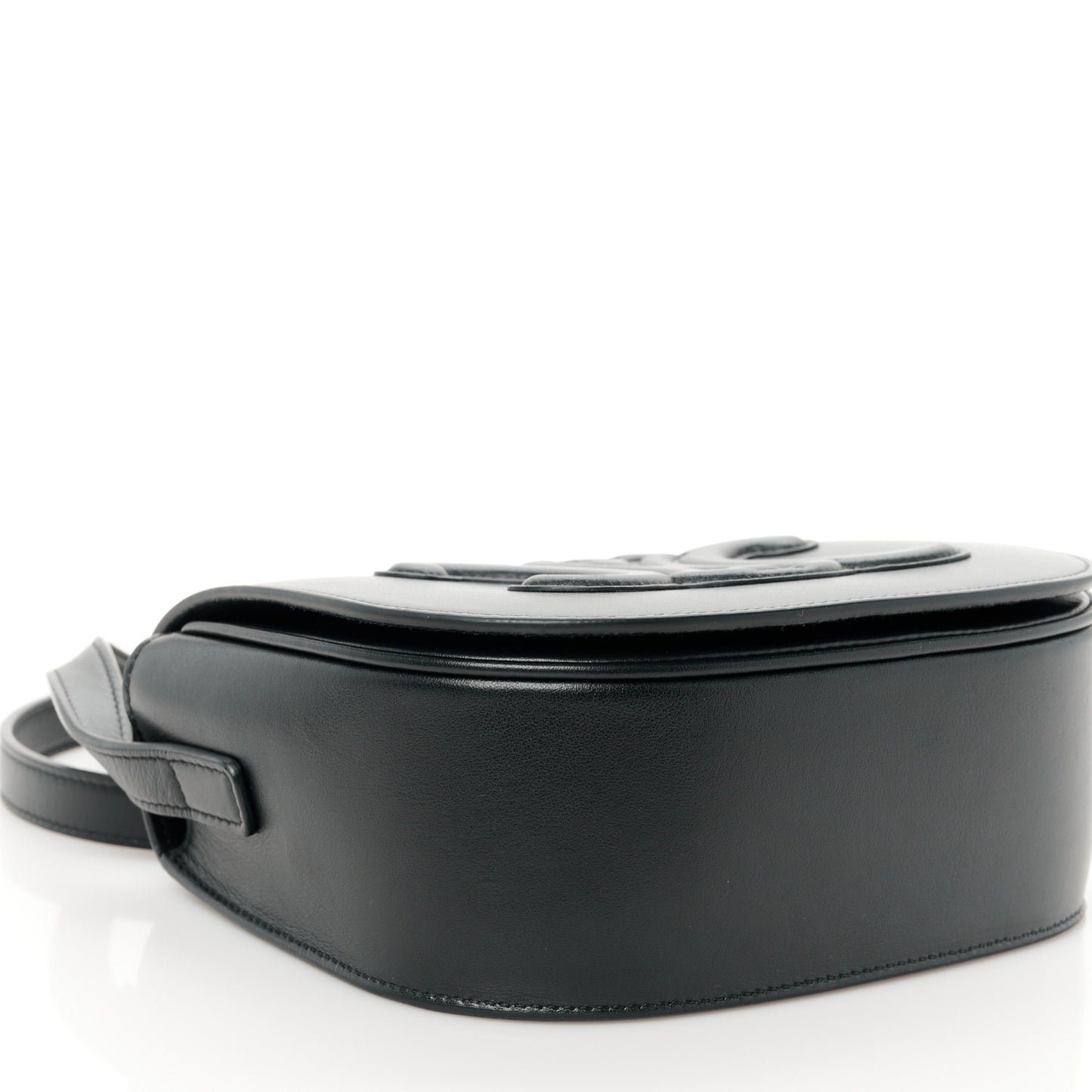 Smooth Calfskin Cuir Triomphe Folco Crossbody Bag Black