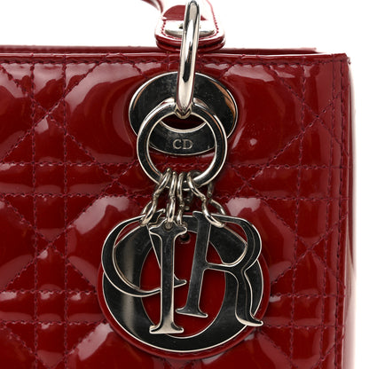 Christian Dior Patent Cannage Medium Lady Dior Red 12 of 14