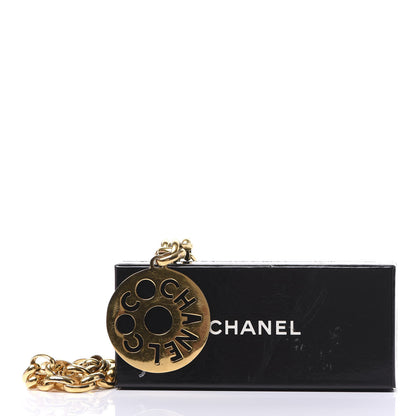 Chanel Oversized Coco Pendant Necklace Gold 6 of 6